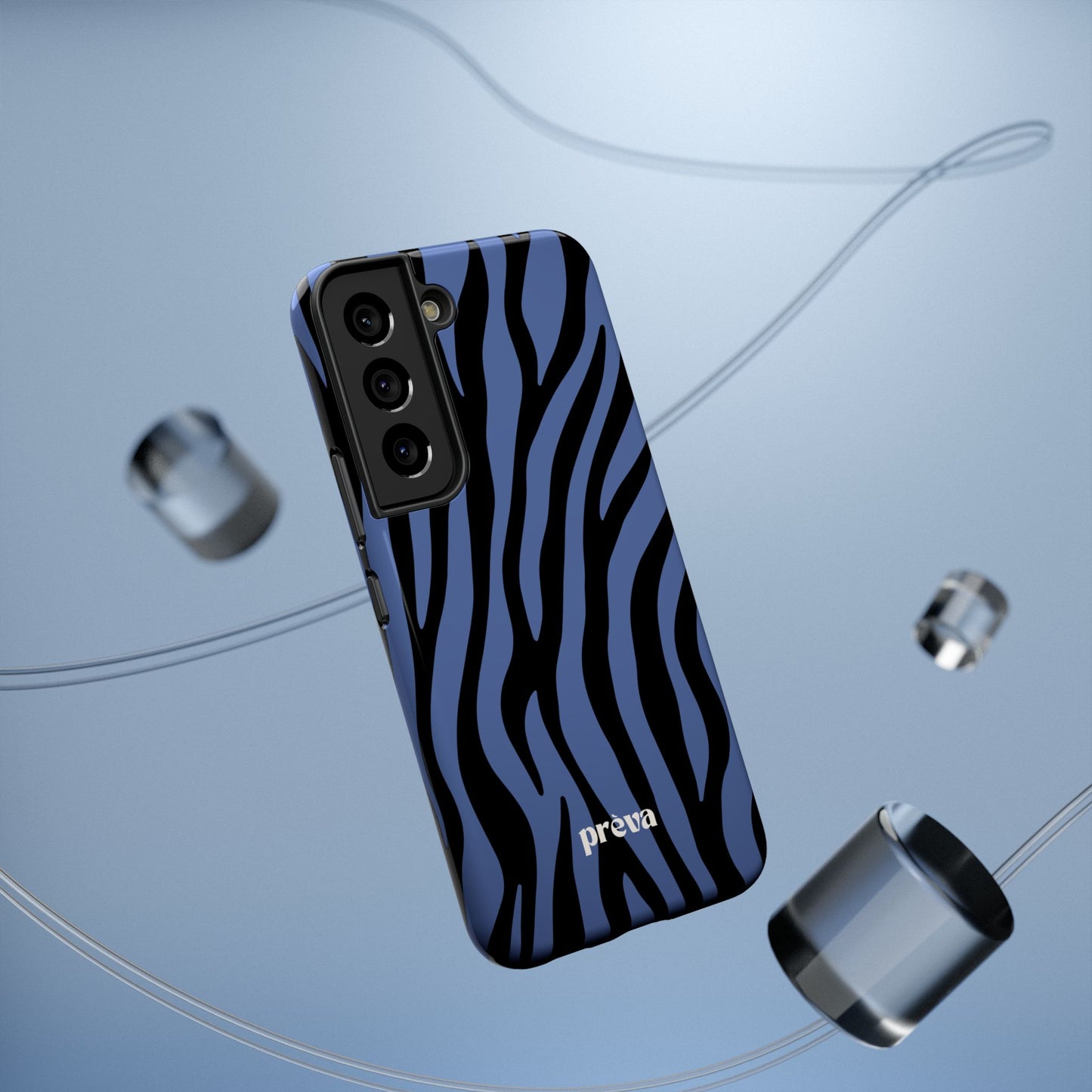 Blue & Black Zebra Stripe Phone Case