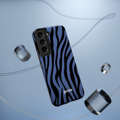 Blue & Black Zebra Stripe Phone Case