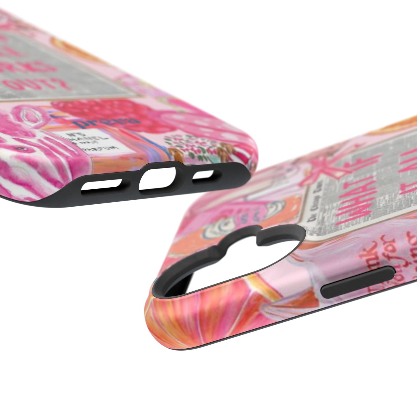 Pink "What If It All Works Out?" Collage Phone Case