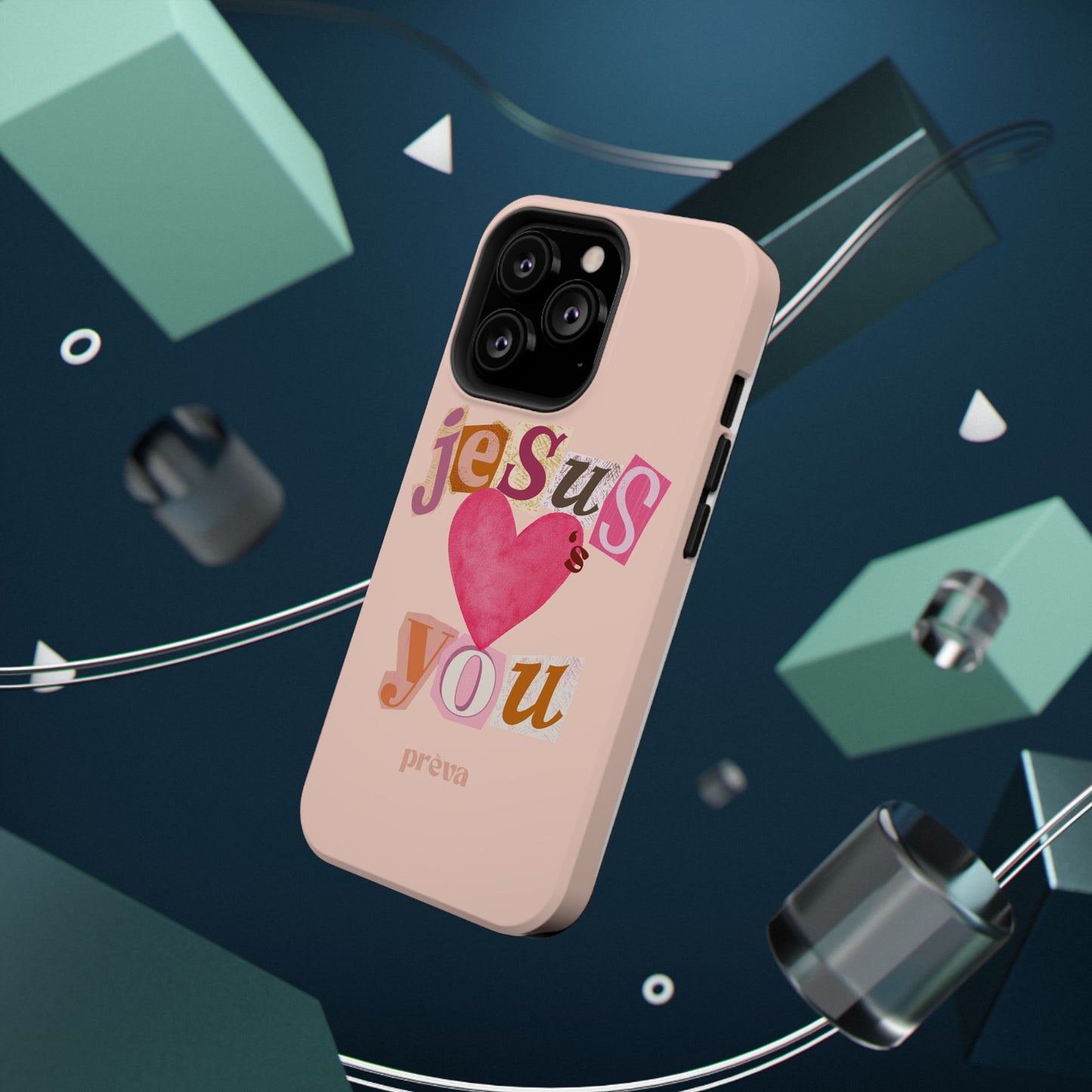 Pink Jesus Loves You Phone Case