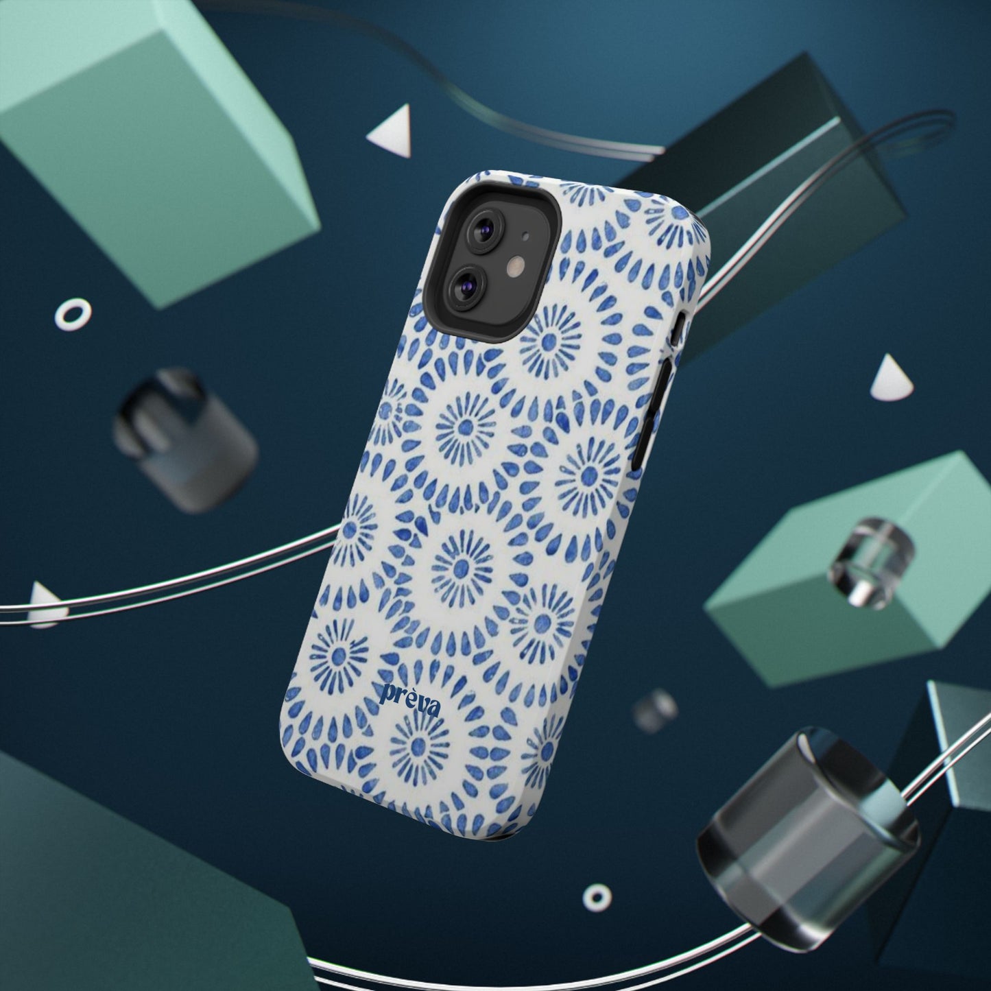 Blue Floral Spiral Phone Case