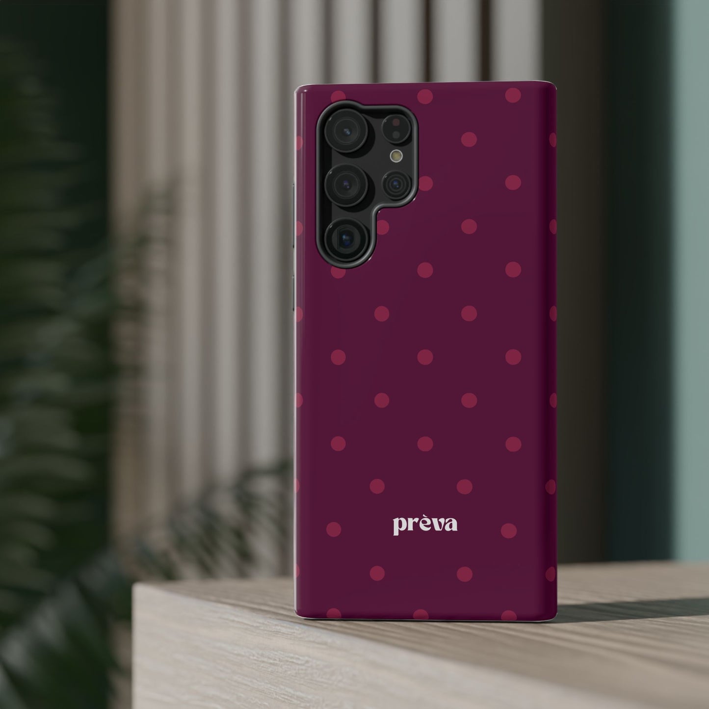 Maroon Polka Dots Phone Case