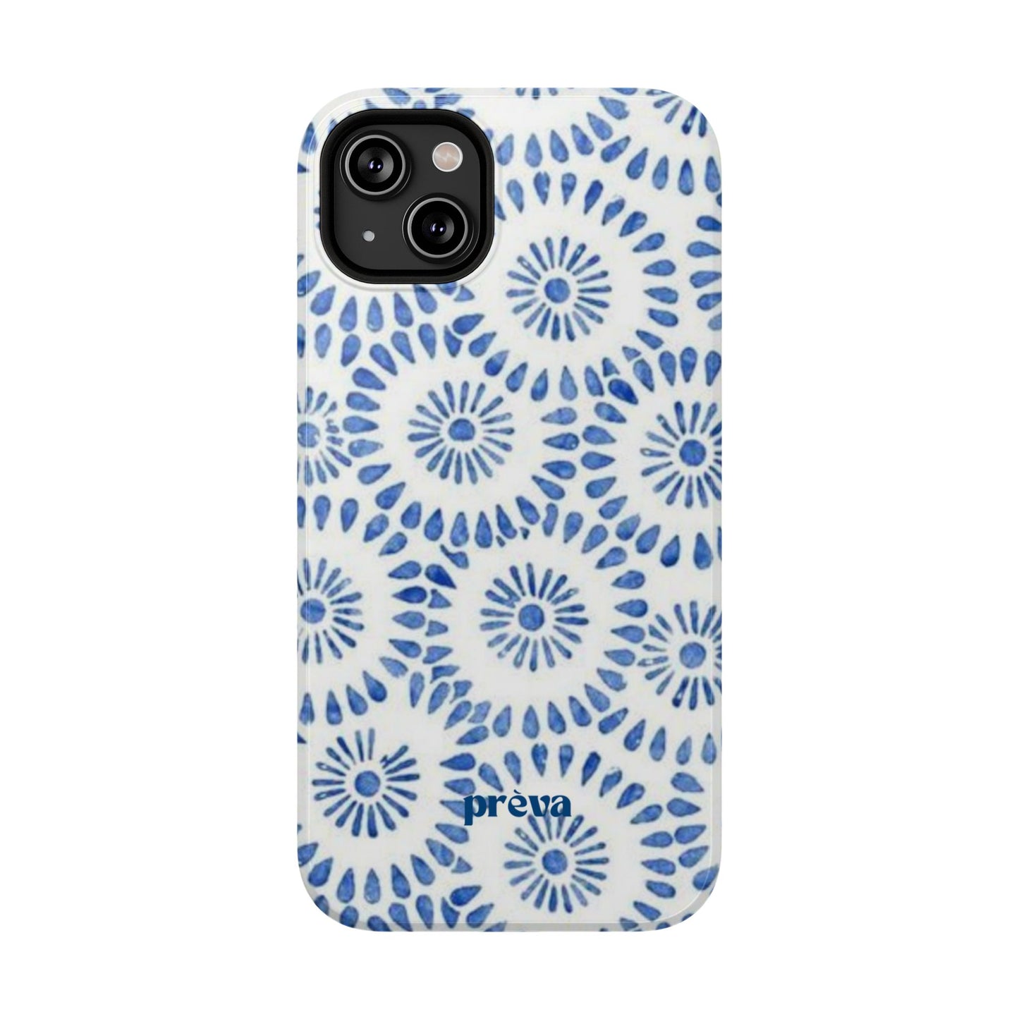 Blue Floral Spiral Phone Case