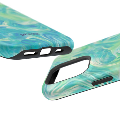 Impact-Resistant Phone Case — Teal Green Marble Swirl