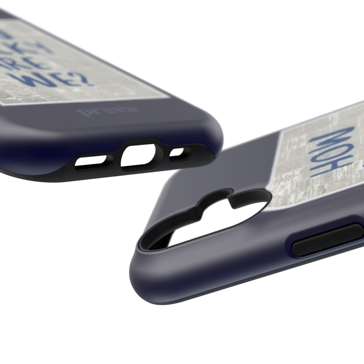 Navy How Lucky Are We Phone Case