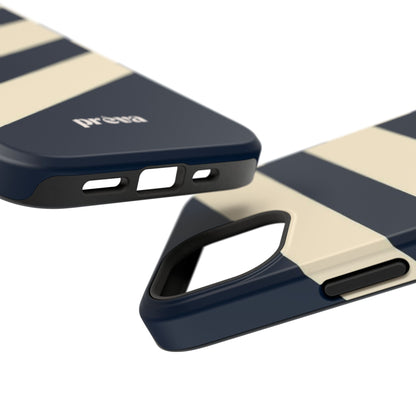 Striped Navy & Cream Phone Case