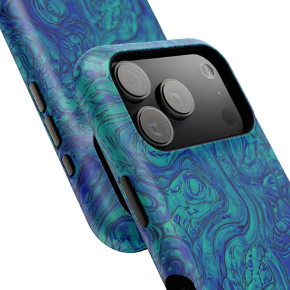 Blue Marble Impact-Resistant Phone Case — Protective Ripple Swirl Design