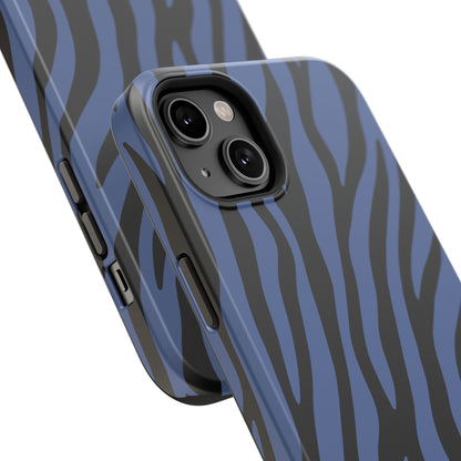 Blue & Black Zebra Stripe Phone Case