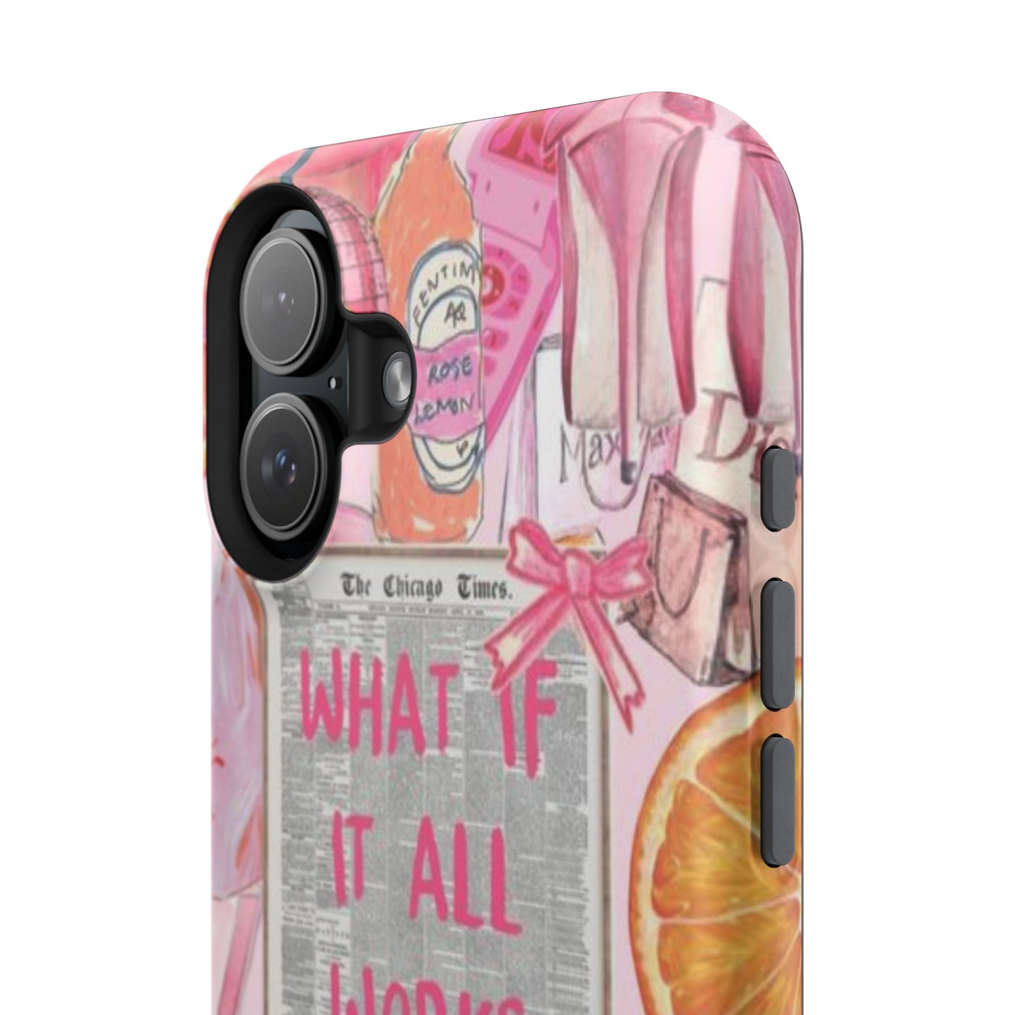 Pink "What If It All Works Out?" Collage Phone Case