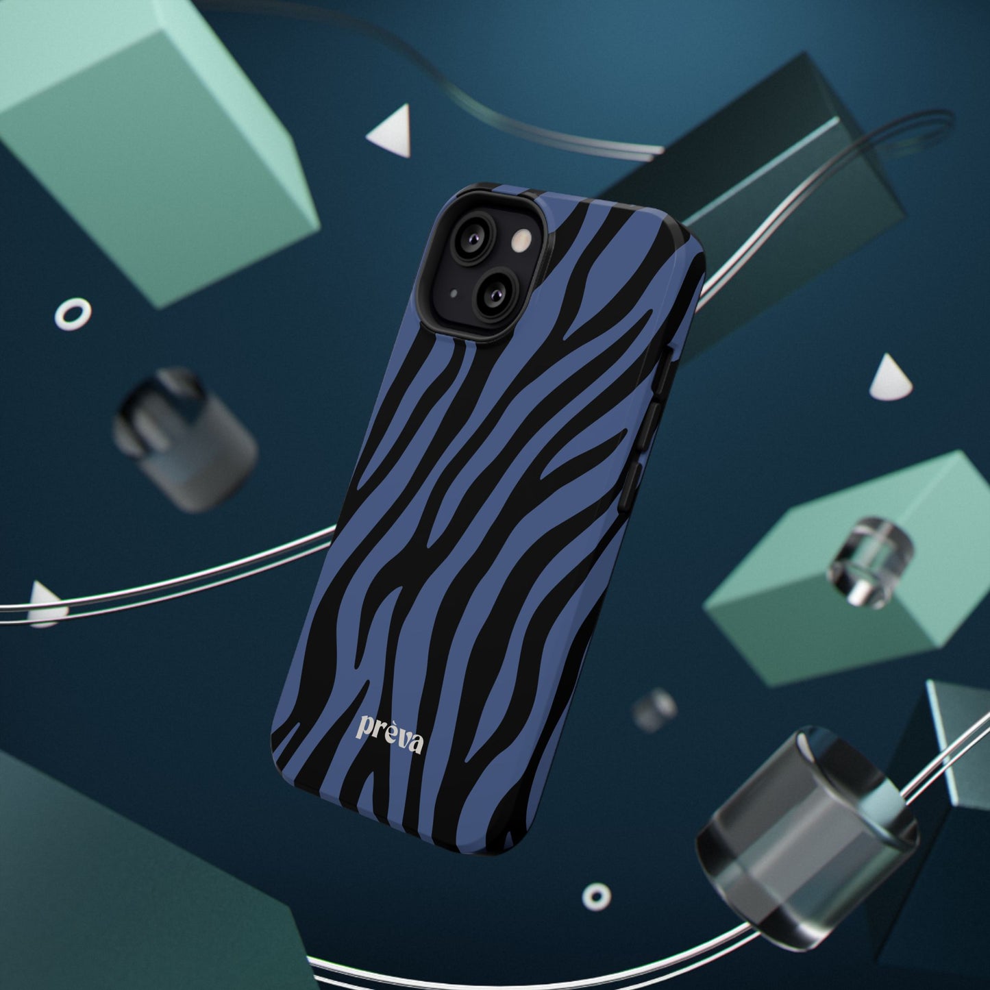 Blue & Black Zebra Stripe Phone Case