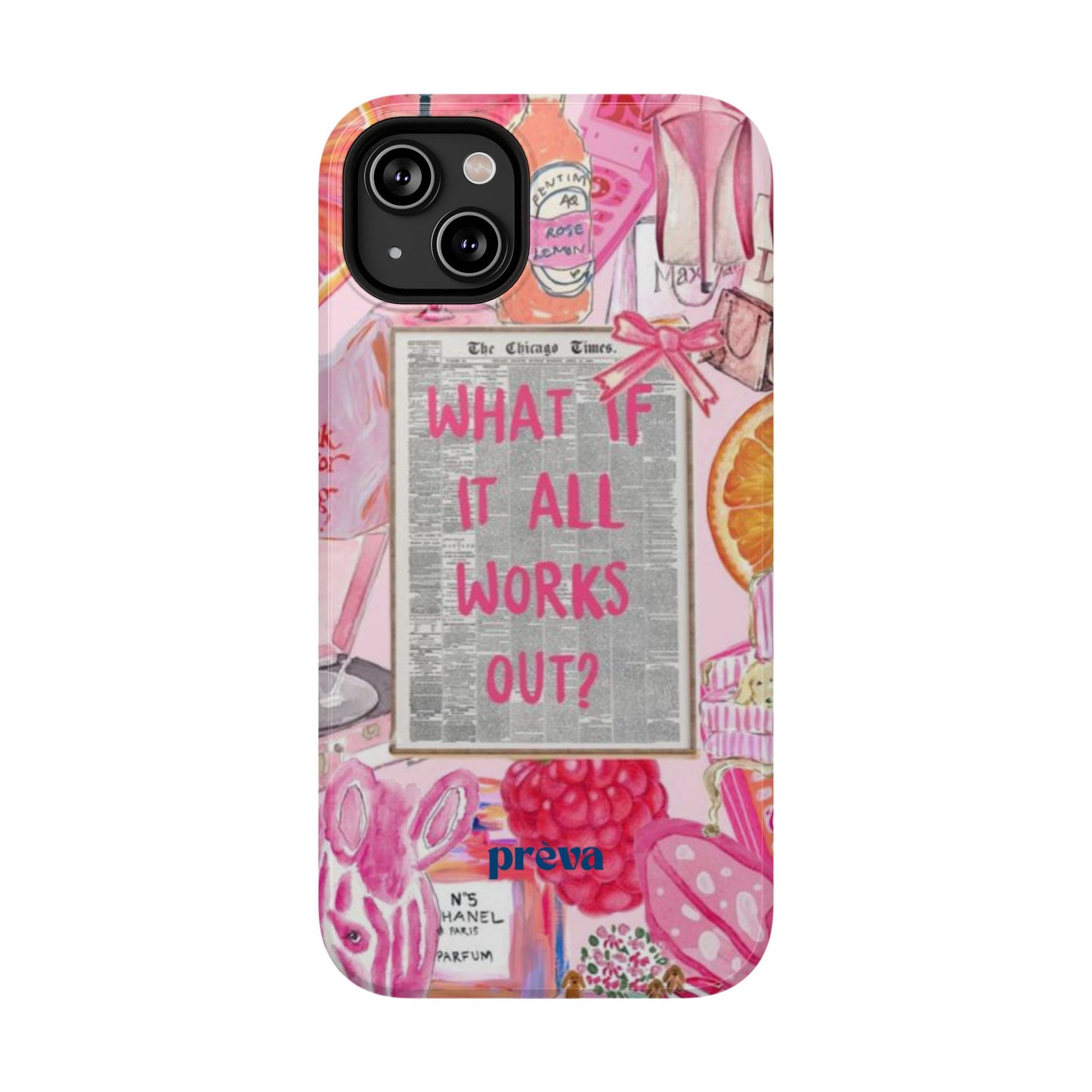 Pink "What If It All Works Out?" Collage Phone Case