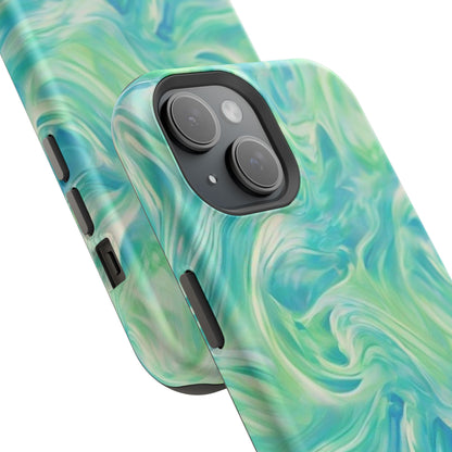 Impact-Resistant Phone Case — Teal Green Marble Swirl