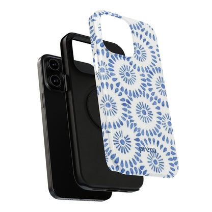 Blue Floral Spiral Phone Case