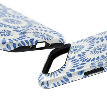 Blue Floral Spiral Phone Case