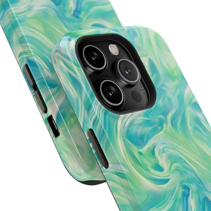 Impact-Resistant Phone Case — Teal Green Marble Swirl