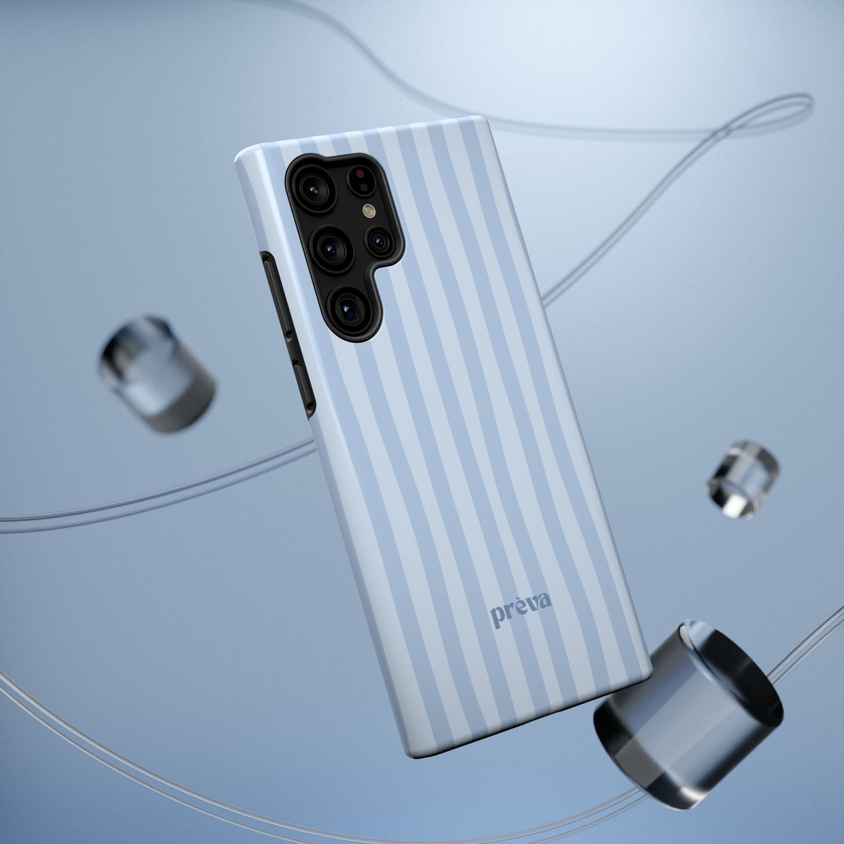 Pastel Blue Stripes Phone Case