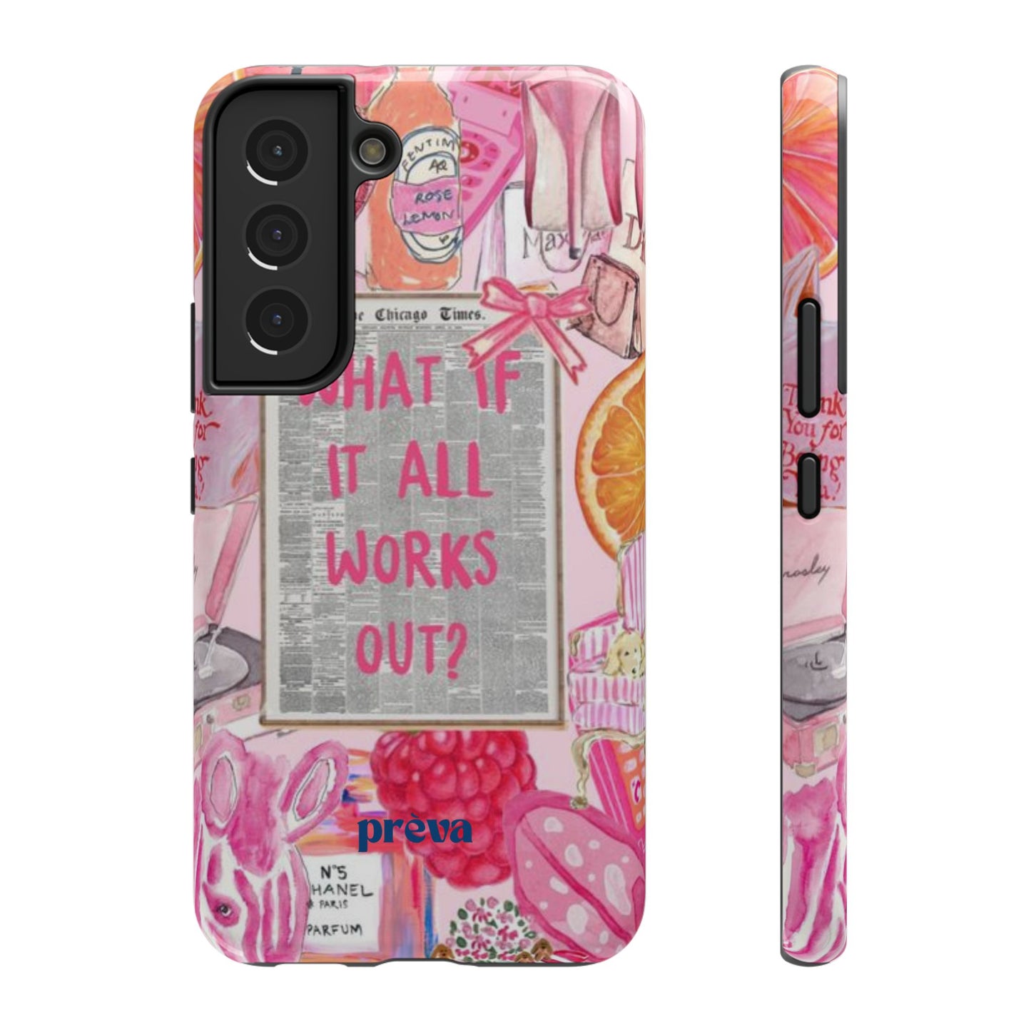 Pink "What If It All Works Out?" Collage Phone Case