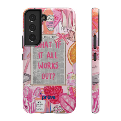 Pink "What If It All Works Out?" Collage Phone Case
