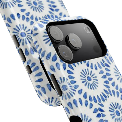 Blue Floral Spiral Phone Case