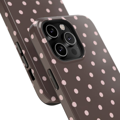 Brown and Pink Polka Dot Phone Case