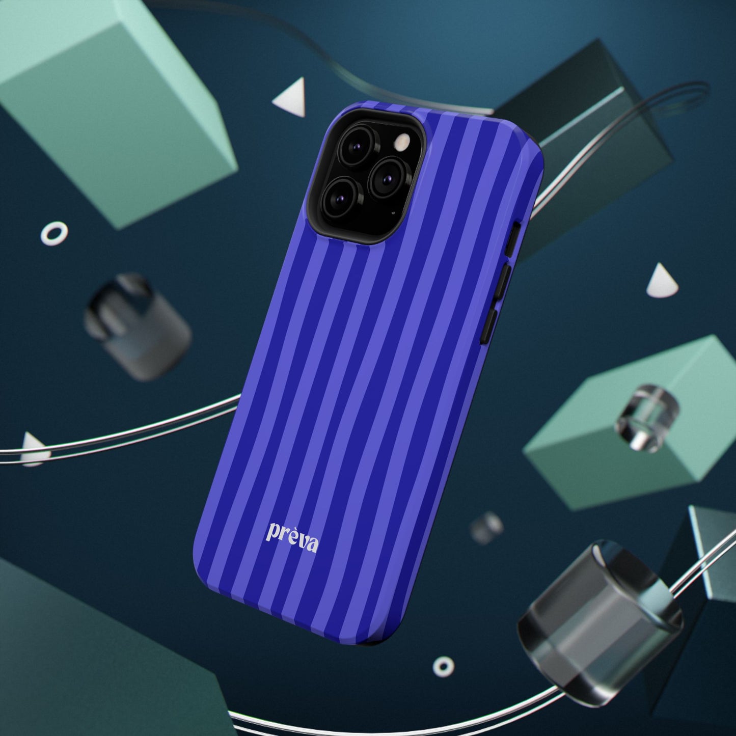 Neon Blue Stripes Phone Case