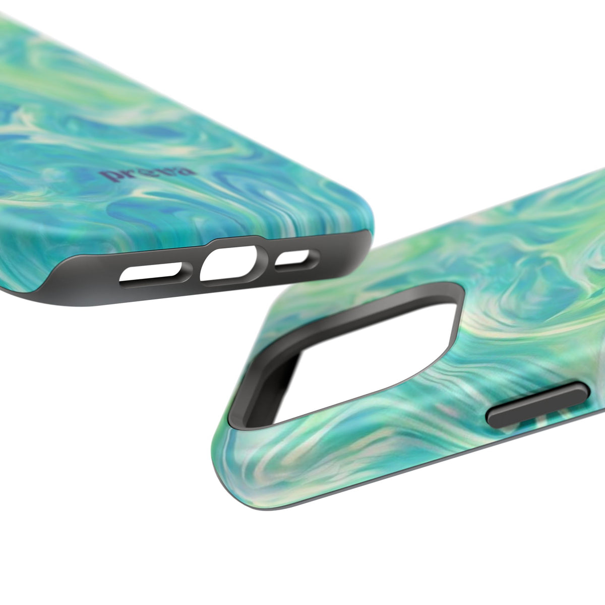 Impact-Resistant Phone Case — Teal Green Marble Swirl