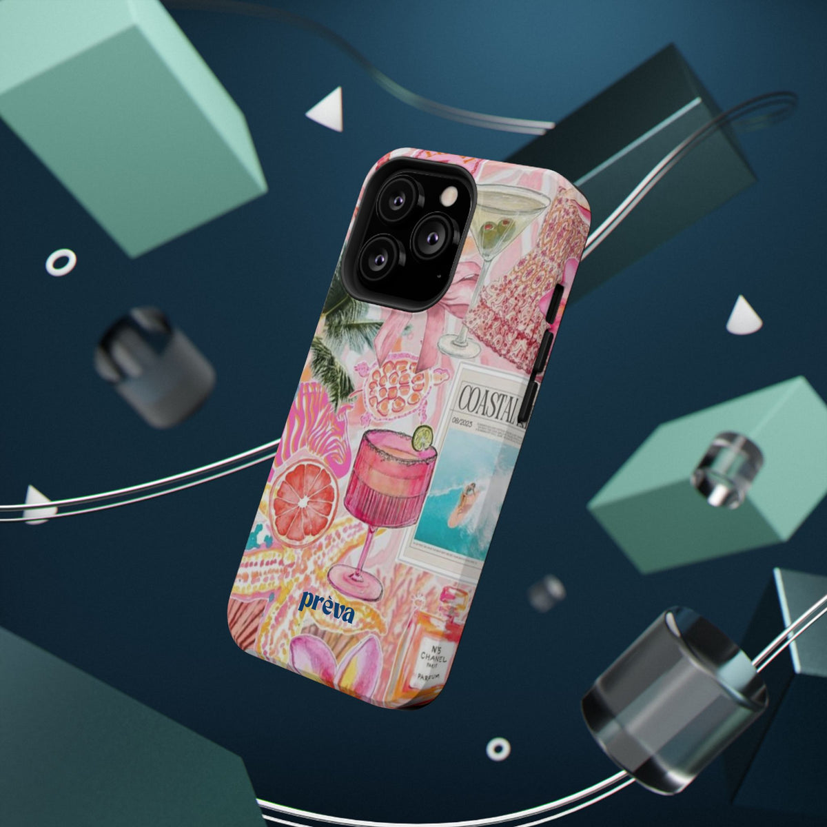 Pink Cocktail Collage Phone Case