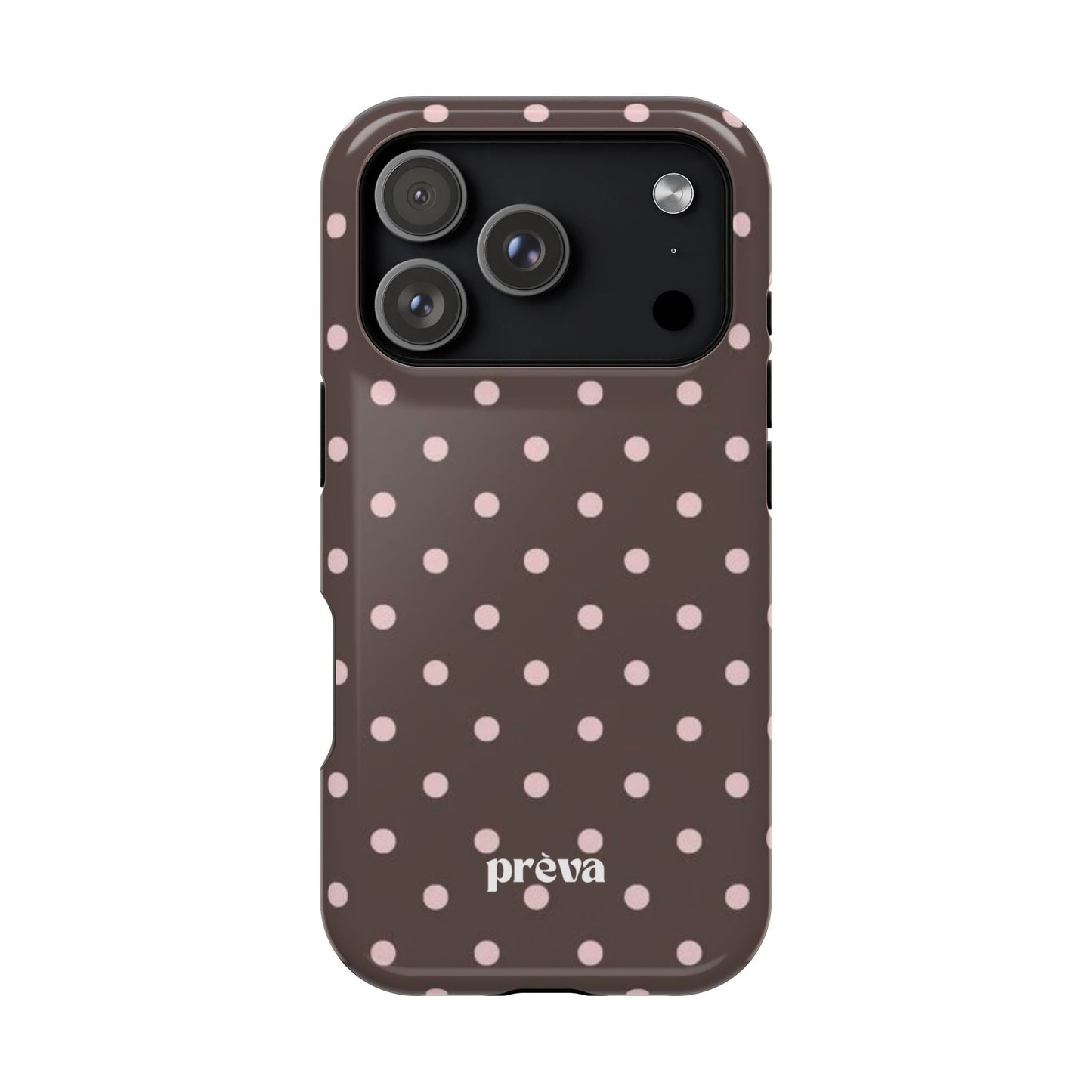 Brown and Pink Polka Dot Phone Case