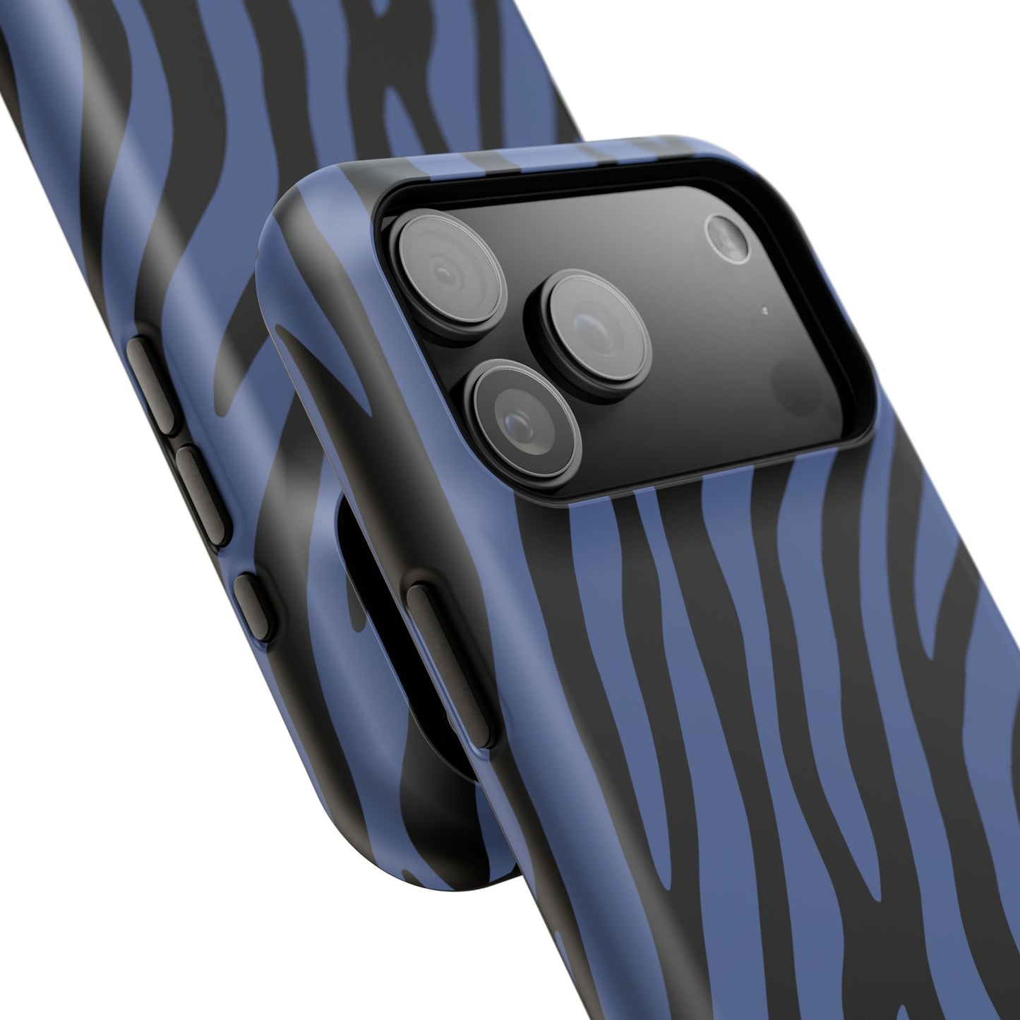 Blue & Black Zebra Stripe Phone Case
