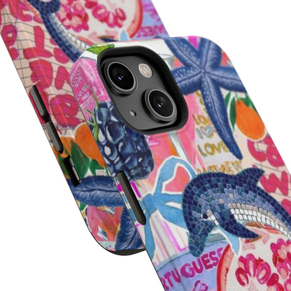Dolphin Tropics Collage Phone Case