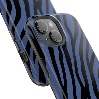 Blue & Black Zebra Stripe Phone Case