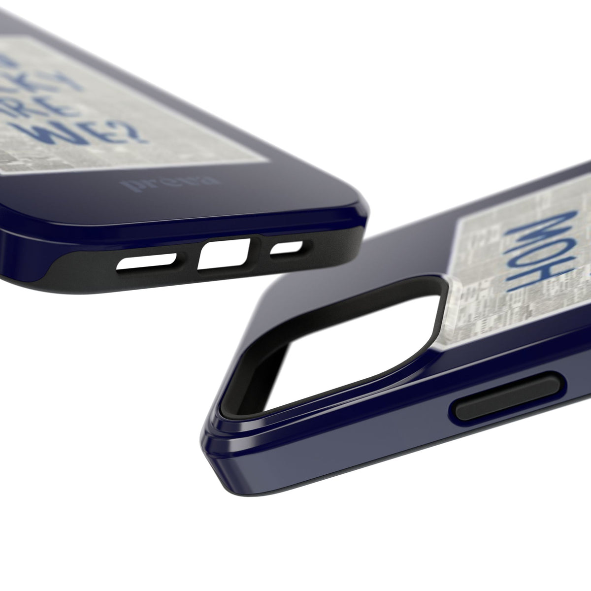 Navy How Lucky Are We Phone Case