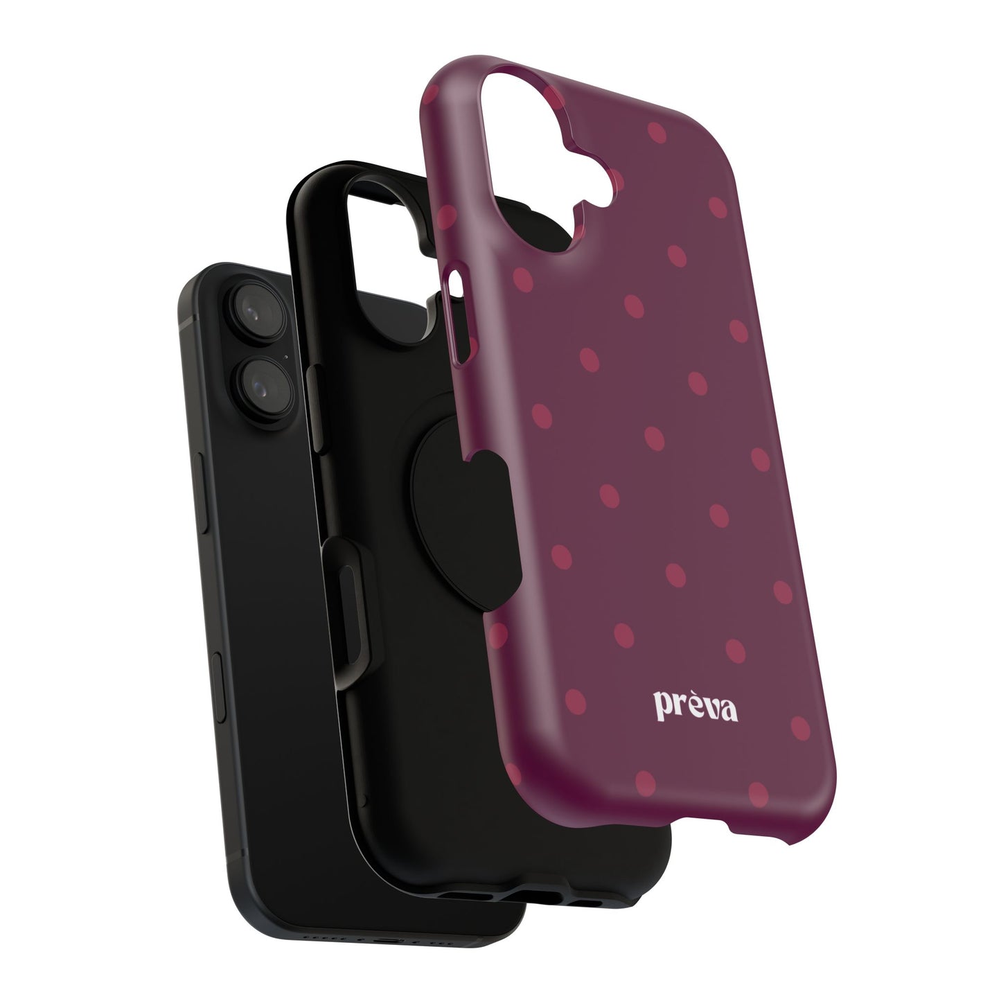Maroon Polka Dots Phone Case