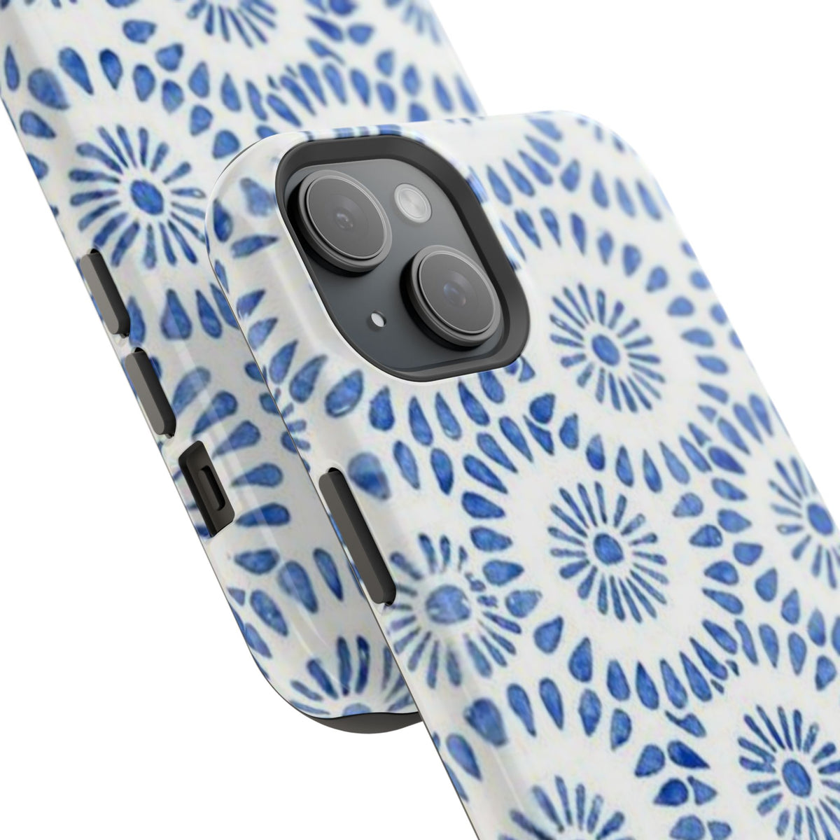 Blue Floral Spiral Phone Case