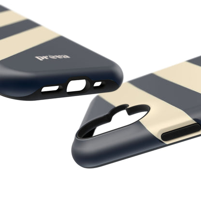 Striped Navy & Cream Phone Case