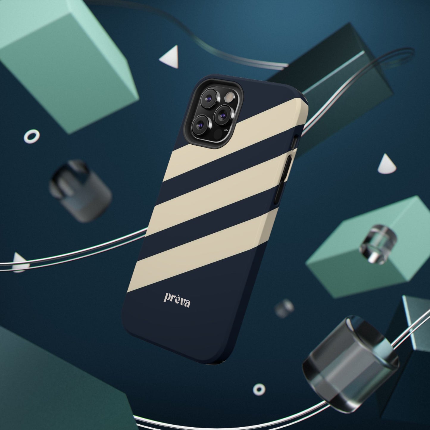 Striped Navy & Cream Phone Case