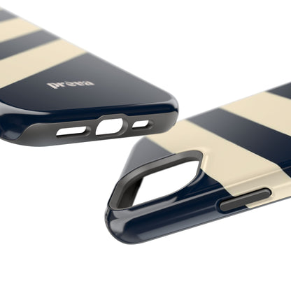 Striped Navy & Cream Phone Case
