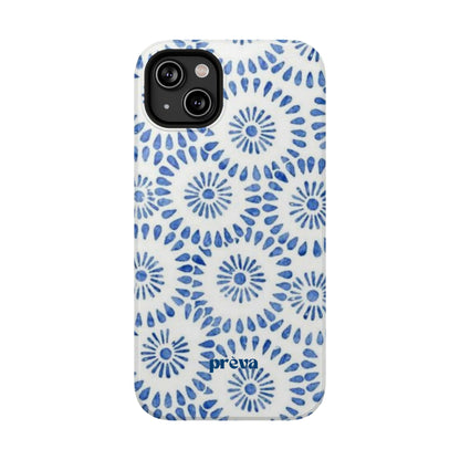 Blue Floral Spiral Phone Case