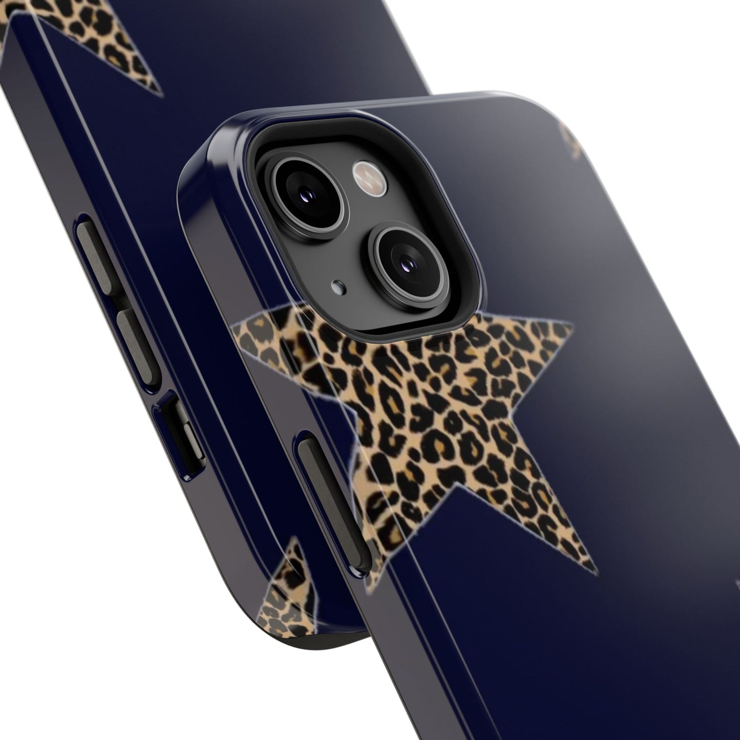 Navy Leopard Star Phone Case