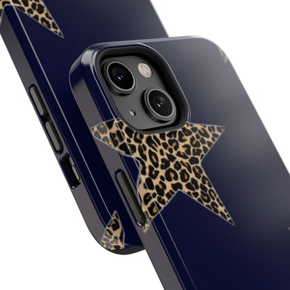 Navy Leopard Star Phone Case