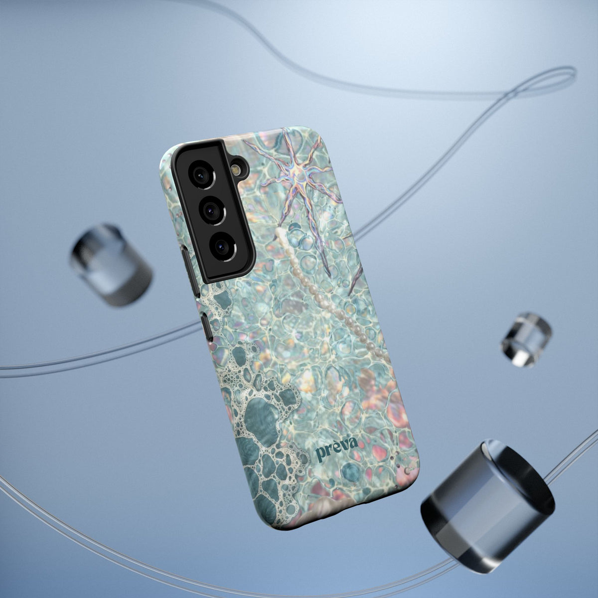 Marbled Seafoam Impact-Resistant Phone Case