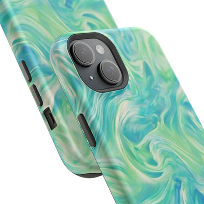 Impact-Resistant Phone Case — Teal Green Marble Swirl
