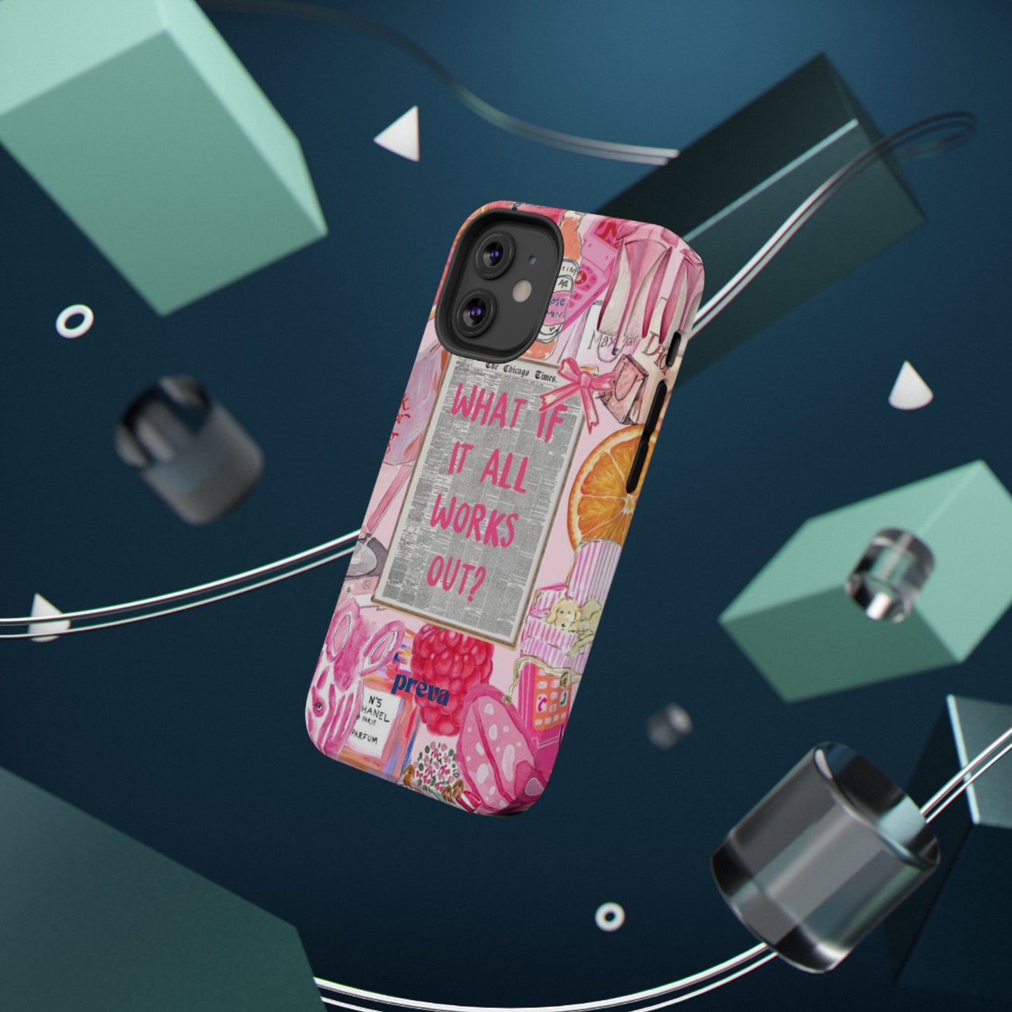 Pink "What If It All Works Out?" Collage Phone Case