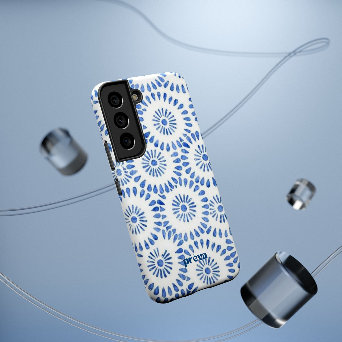 Blue Floral Spiral Phone Case