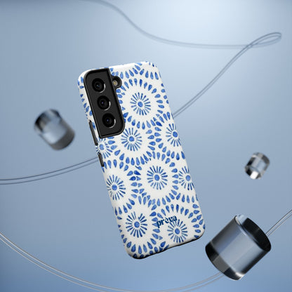 Blue Floral Spiral Phone Case