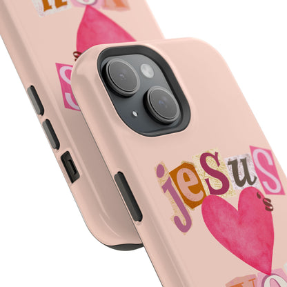 Pink Jesus Loves You Phone Case