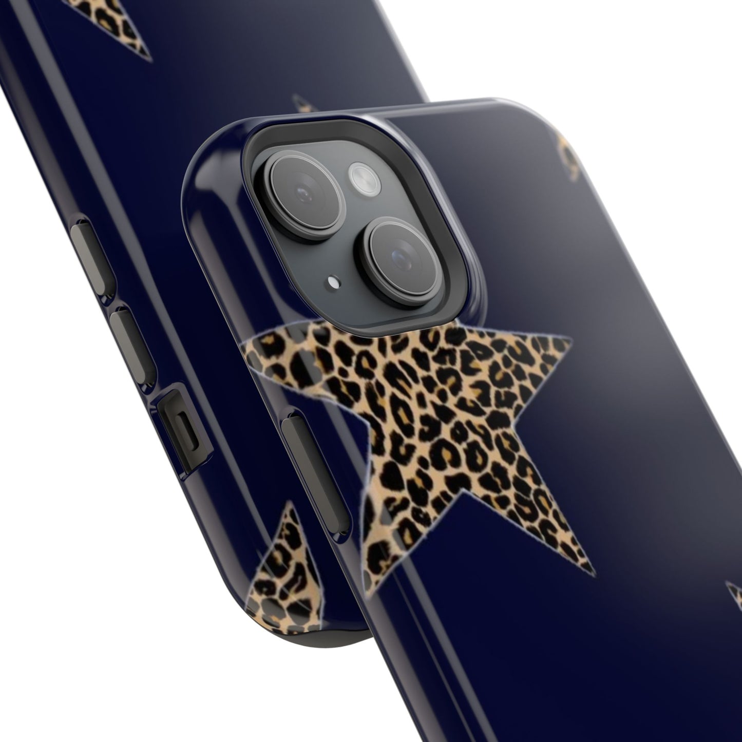 Navy Leopard Star Phone Case