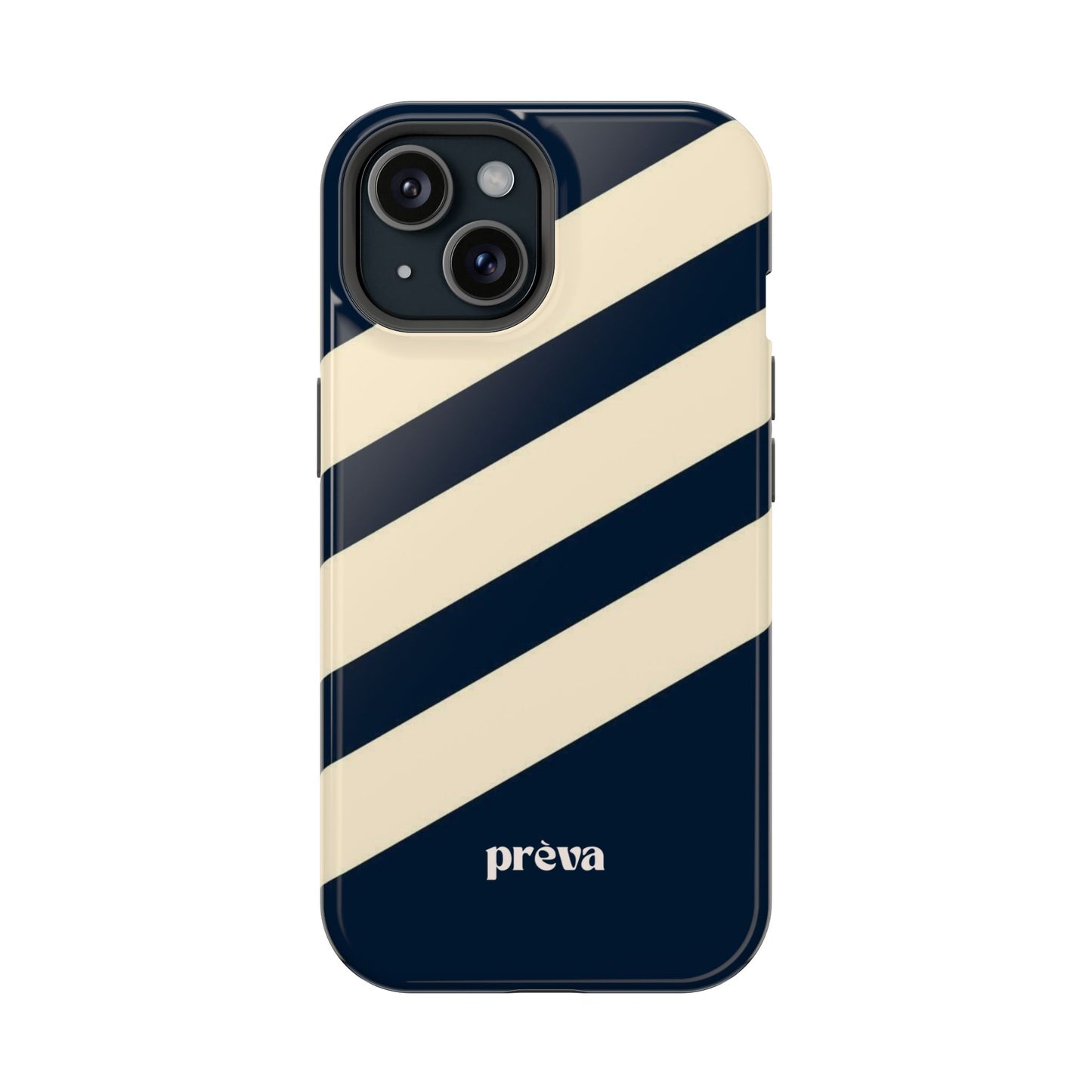 Striped Navy & Cream Phone Case