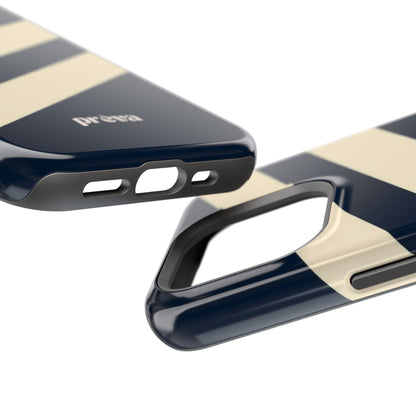 Striped Navy & Cream Phone Case