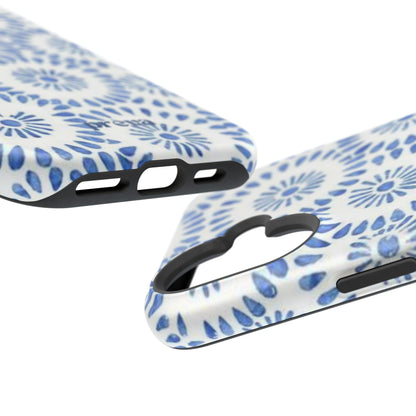 Blue Floral Spiral Phone Case